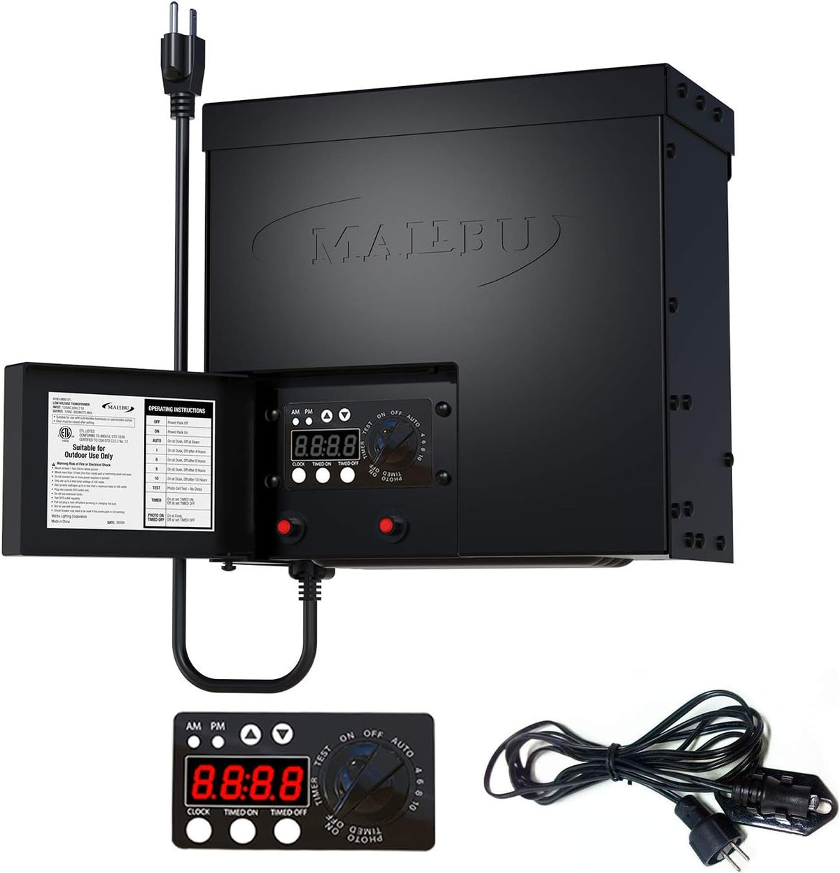 600-Watt Transformer with Timer and Sunlight Sensor for Low Voltage Landscape Lighting E637113