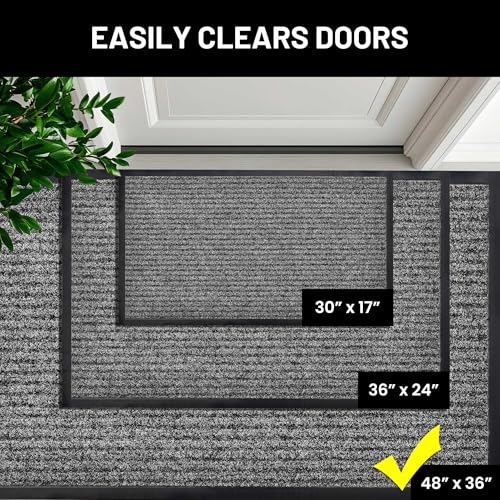 Front Door Mat 30x17 inches 2-Pack Gray L239