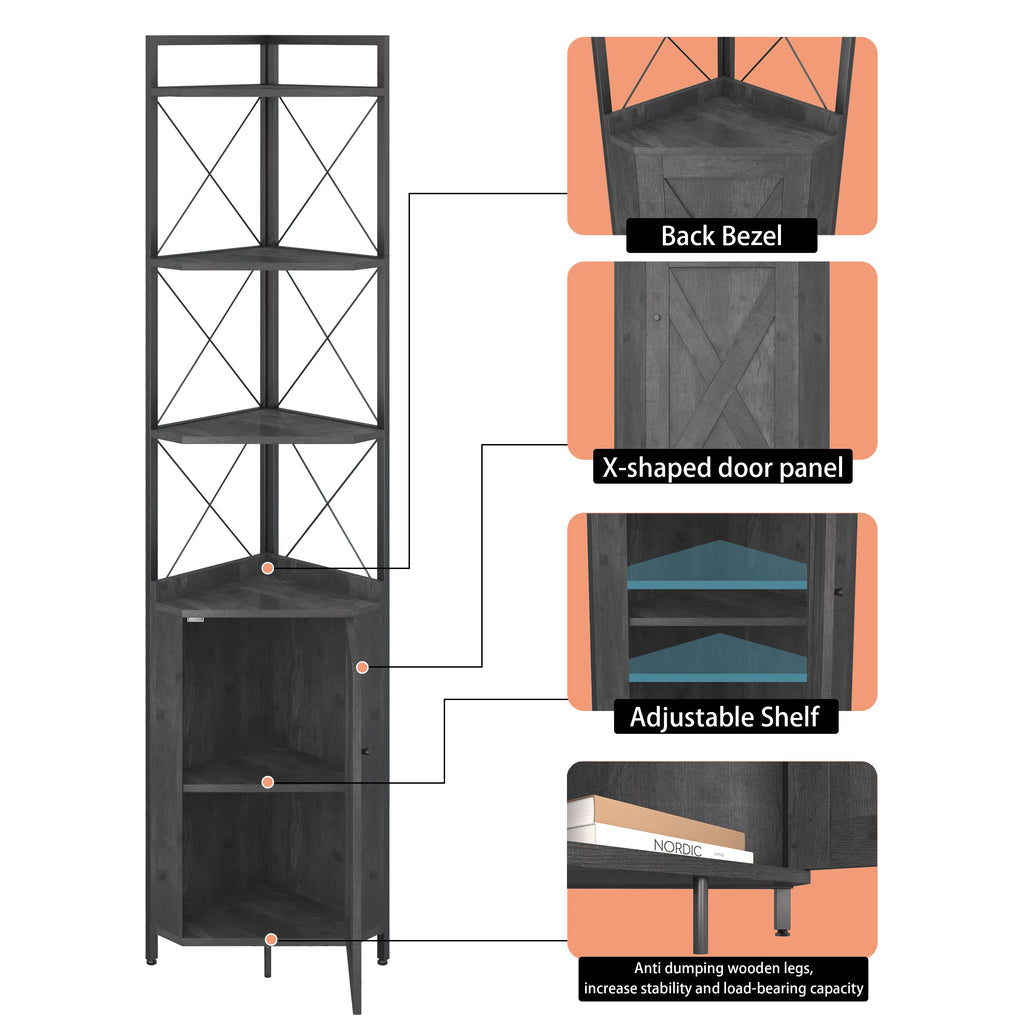 5-Tier Corner Shelf with Storage G59140