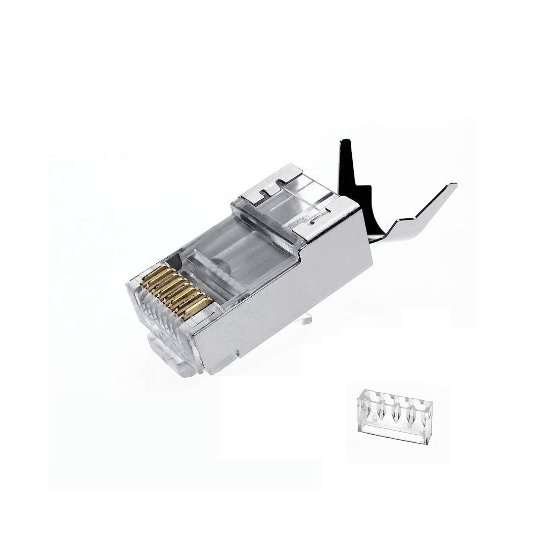 100 Pcs Cat7 RJ45 Metal Shielded Connectors H835155