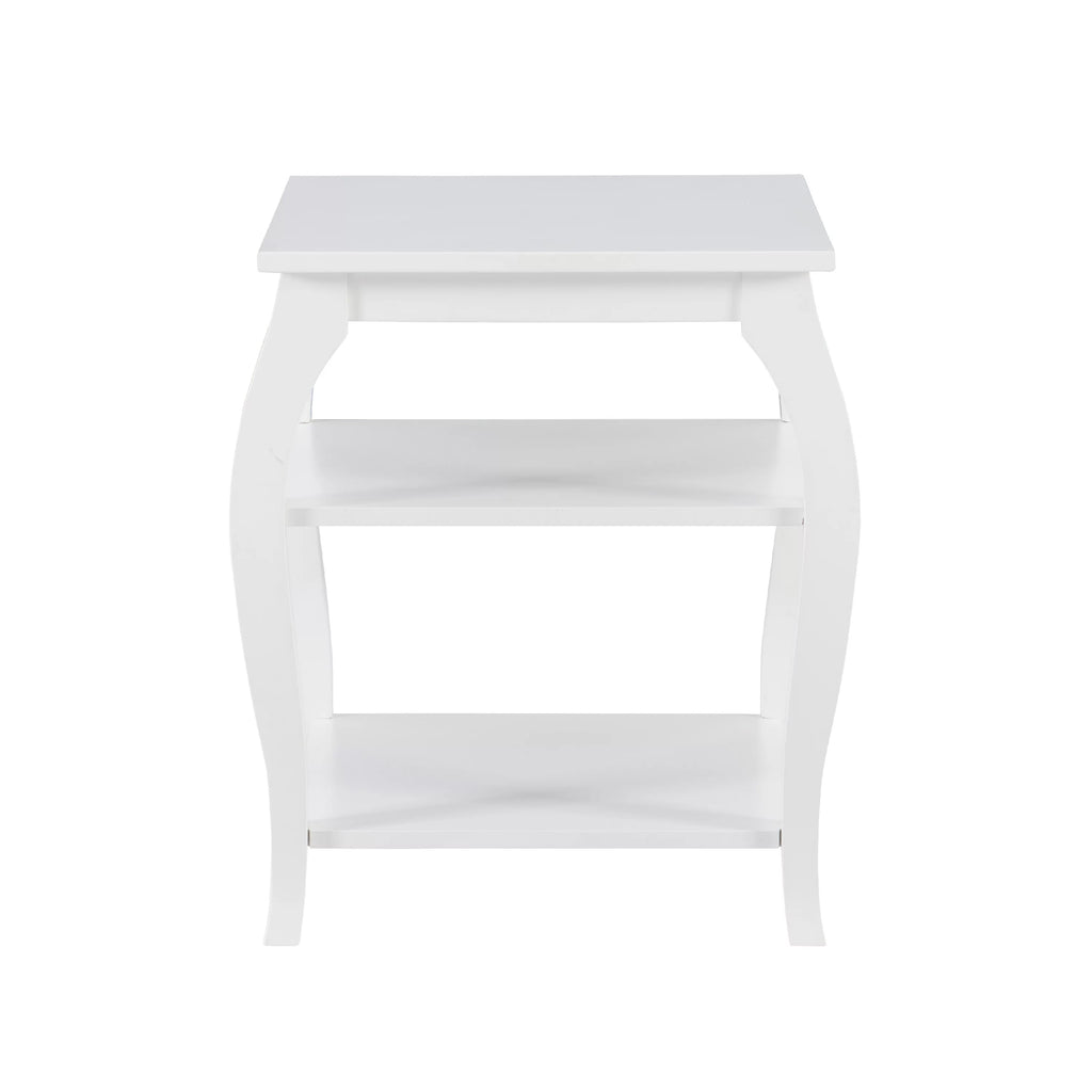 White 2 Shelf Indoor Accent Side Table D299416