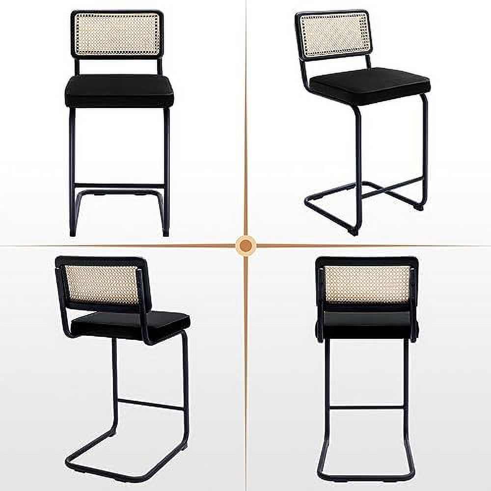 Counter Height Barstools Set of 2 Velvet Upholstered Stools R252486