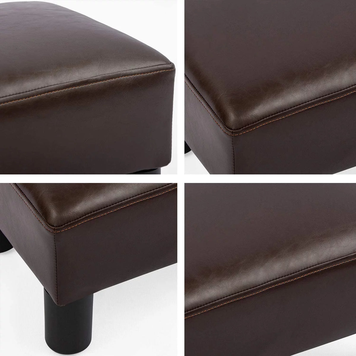 Small Faux PU Leather Rectangular Ottoman O729