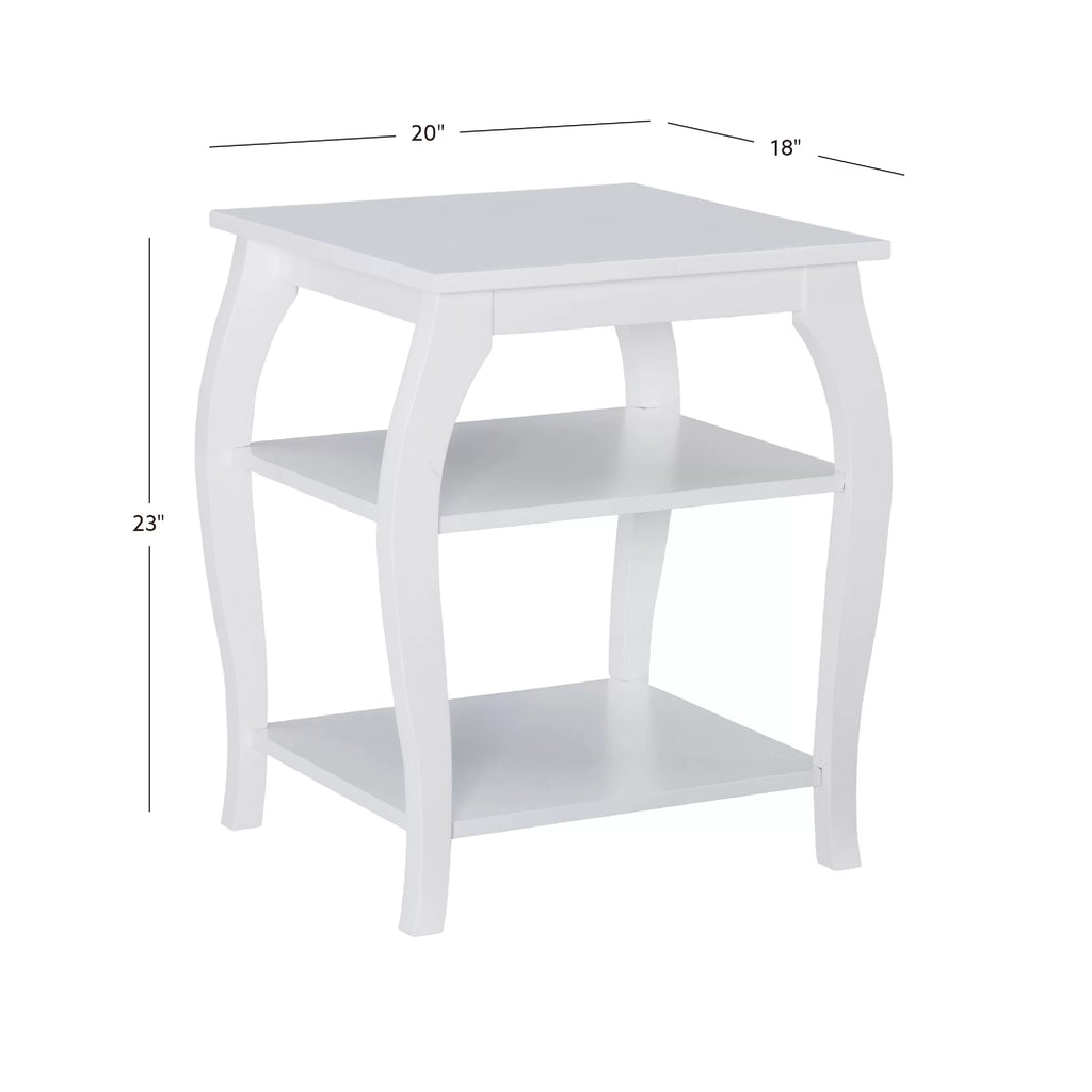 White 2 Shelf Indoor Accent Side Table D299416