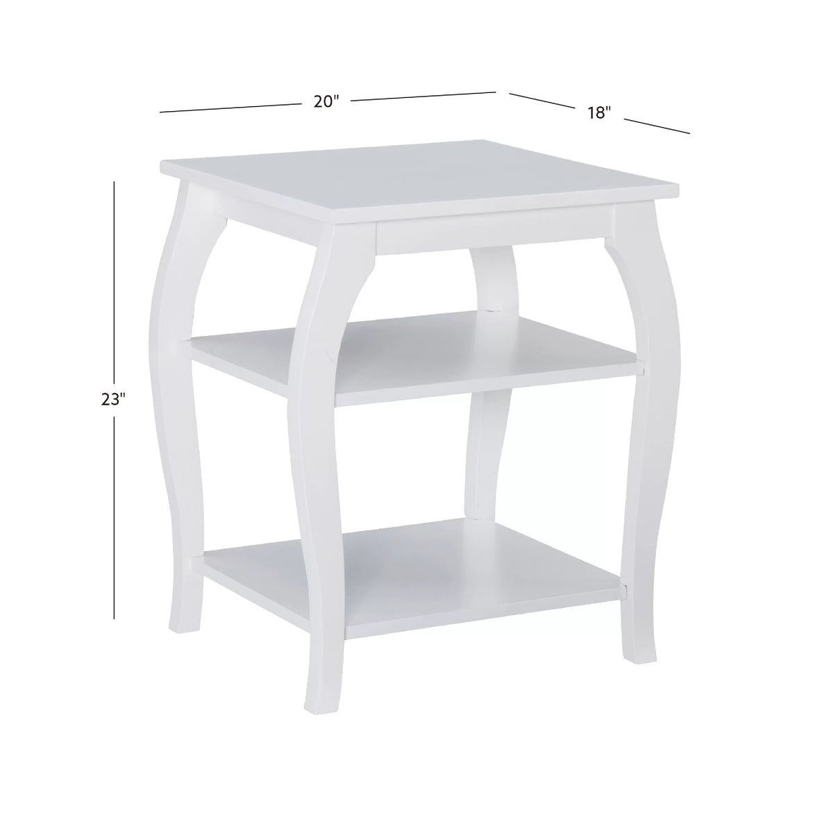 White 2 Shelf Indoor Accent Side Table D299416