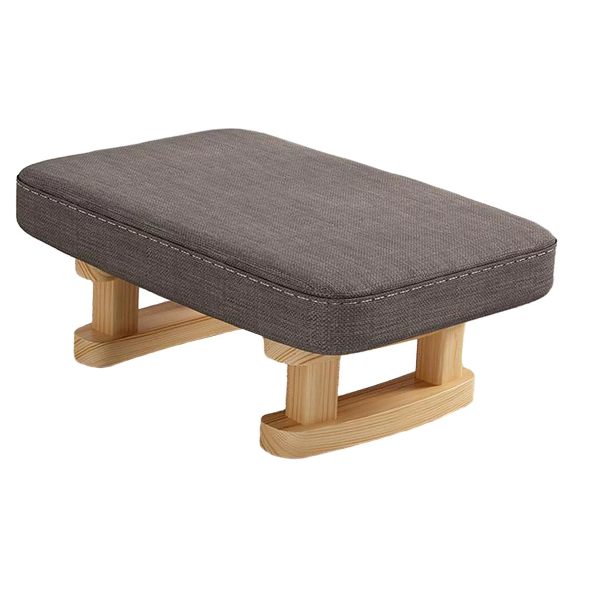 Padded Footstool with Wooden Legs 41x30x18cm T216632