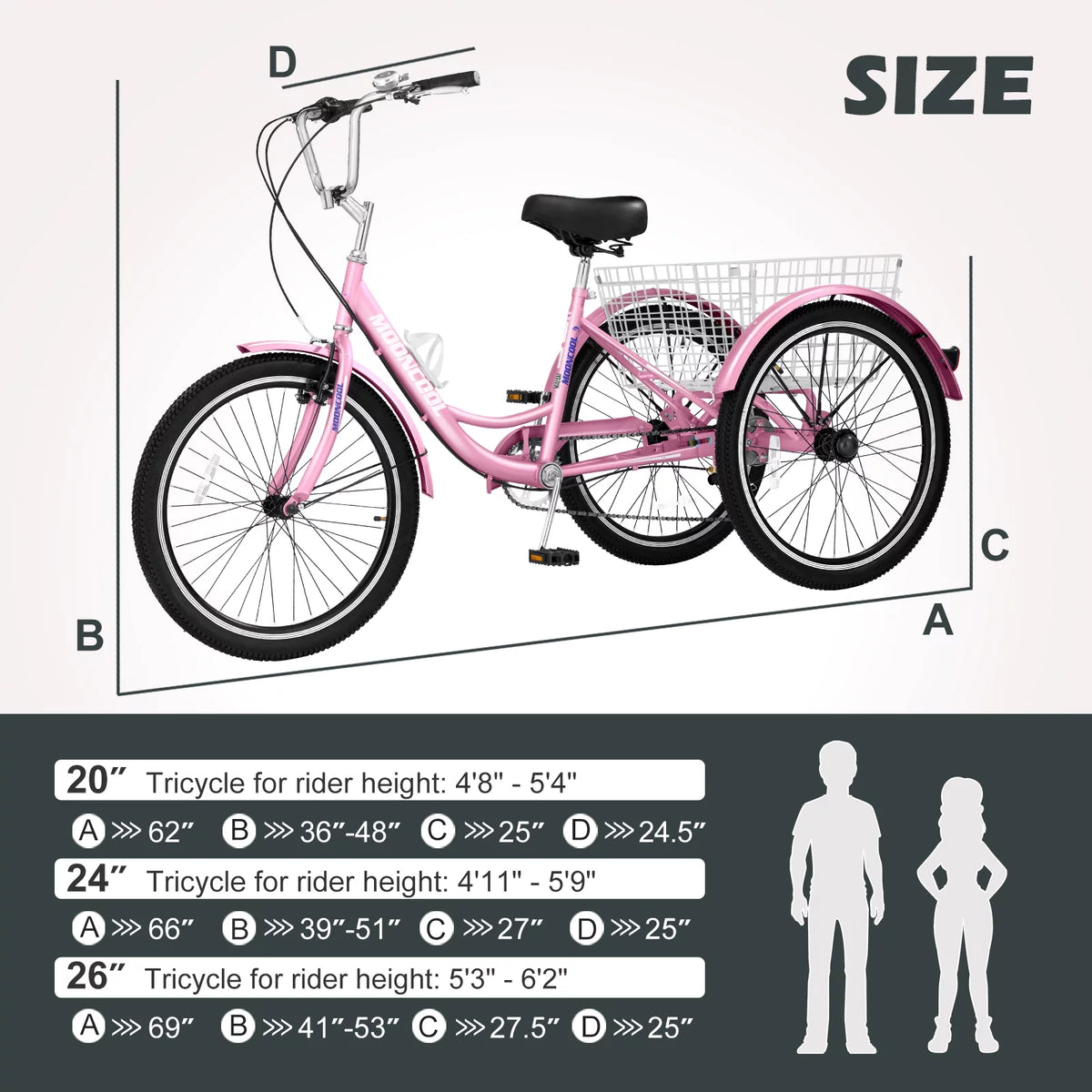 24 Adult Tricycle 7 Speed Cyan L715918
