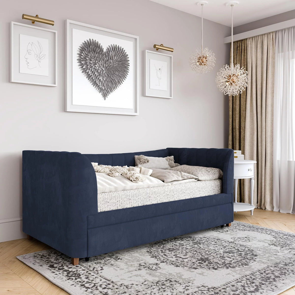 Upholstered Daybed with Trundle L112101
