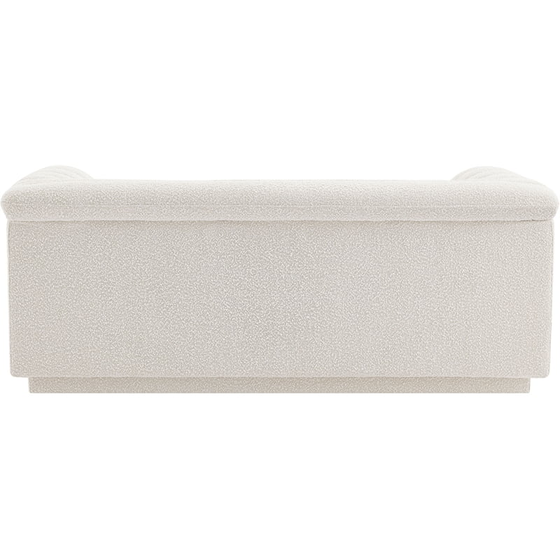 Cream Boucle Fabric Loveseat H2468