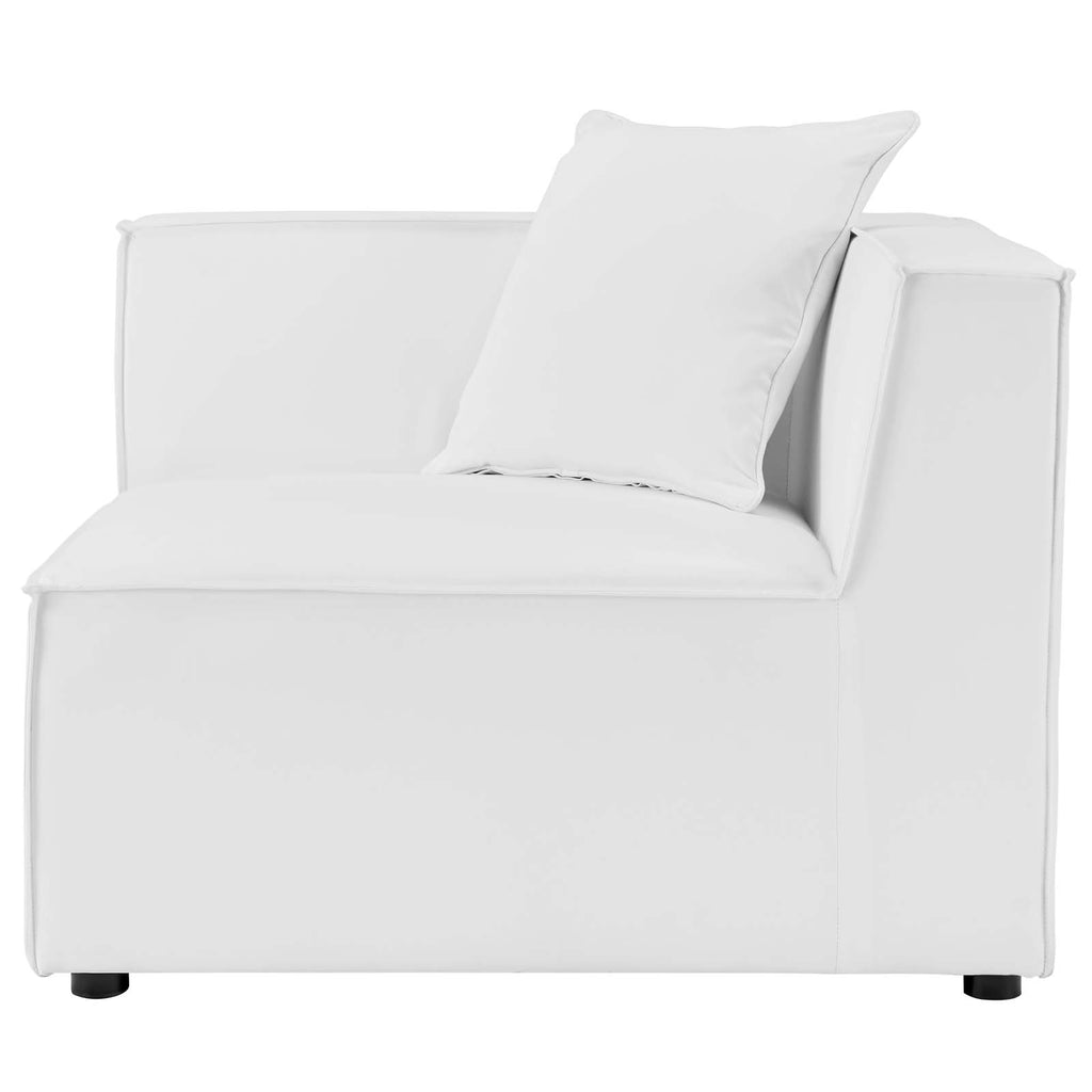 7-Piece White Upholstered Sectional Sofa P1932