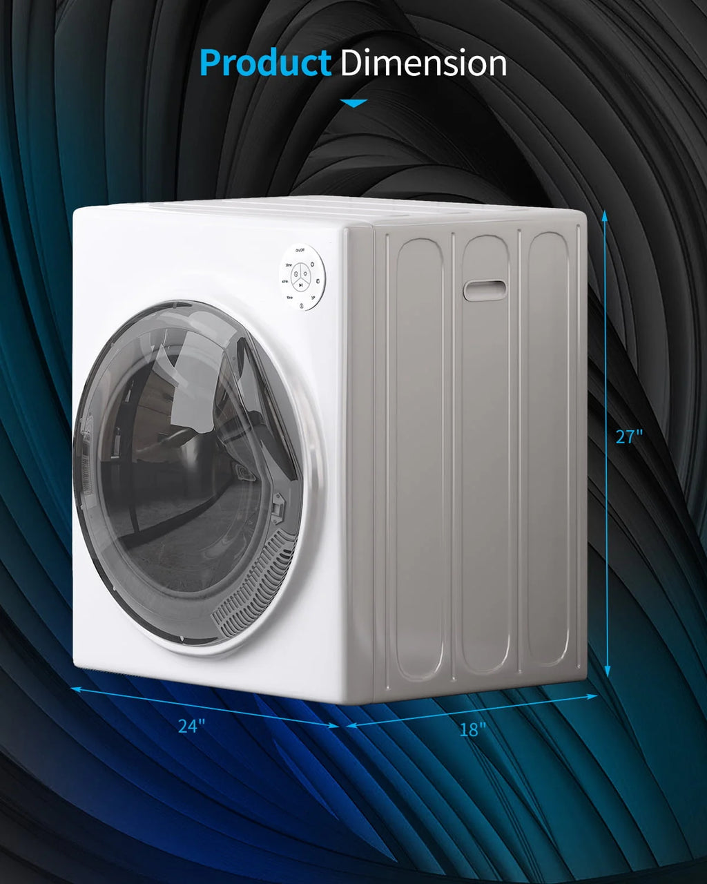 13 lbs Front Load Portable Electric Dryer with Stainless Steel Tub F62471