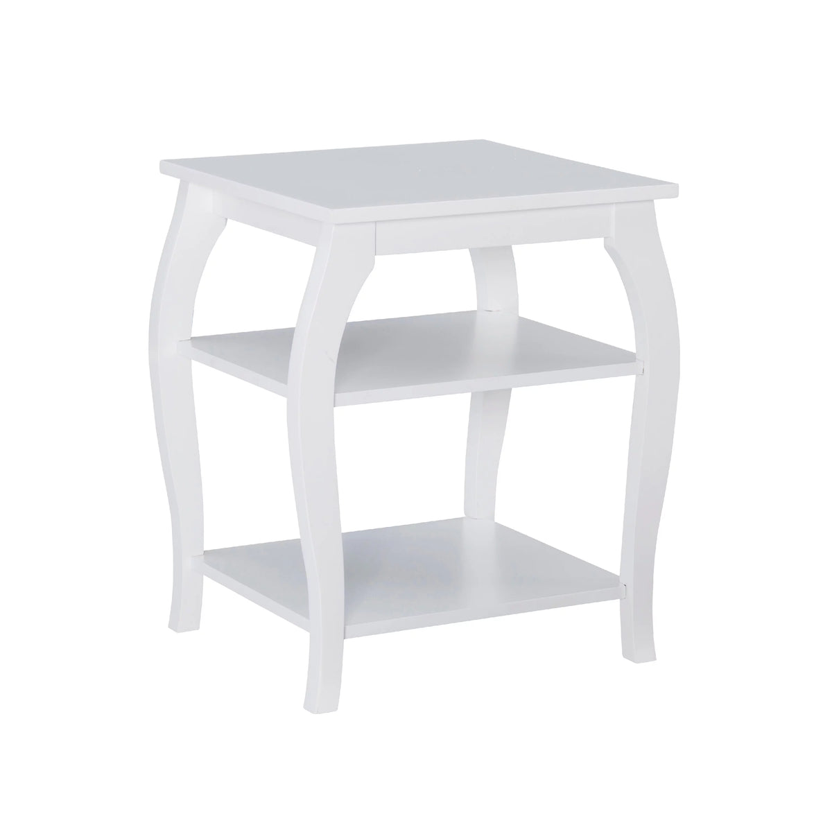 White 2 Shelf Indoor Accent Side Table D299416
