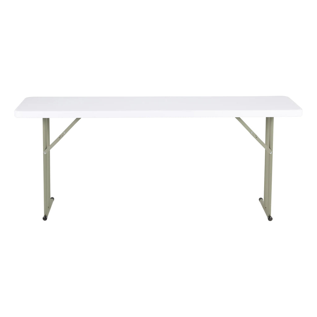 White 6 ft Heavy Duty Portable Plastic Folding Table Y296470