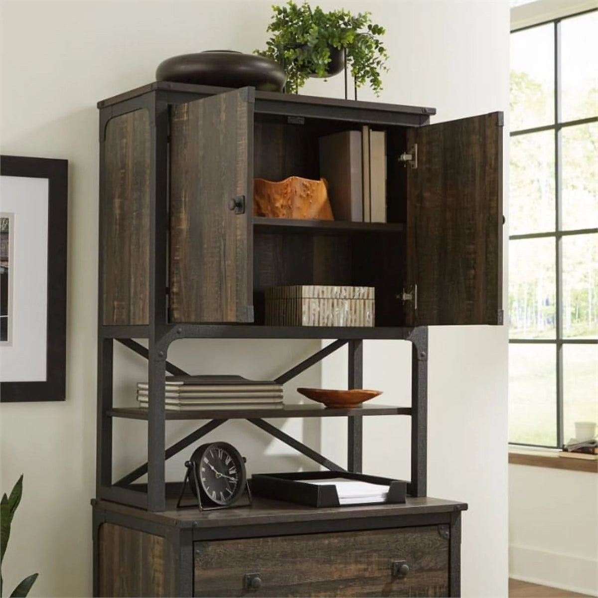 2-Piece Lateral File and Library Hutch Set A196417