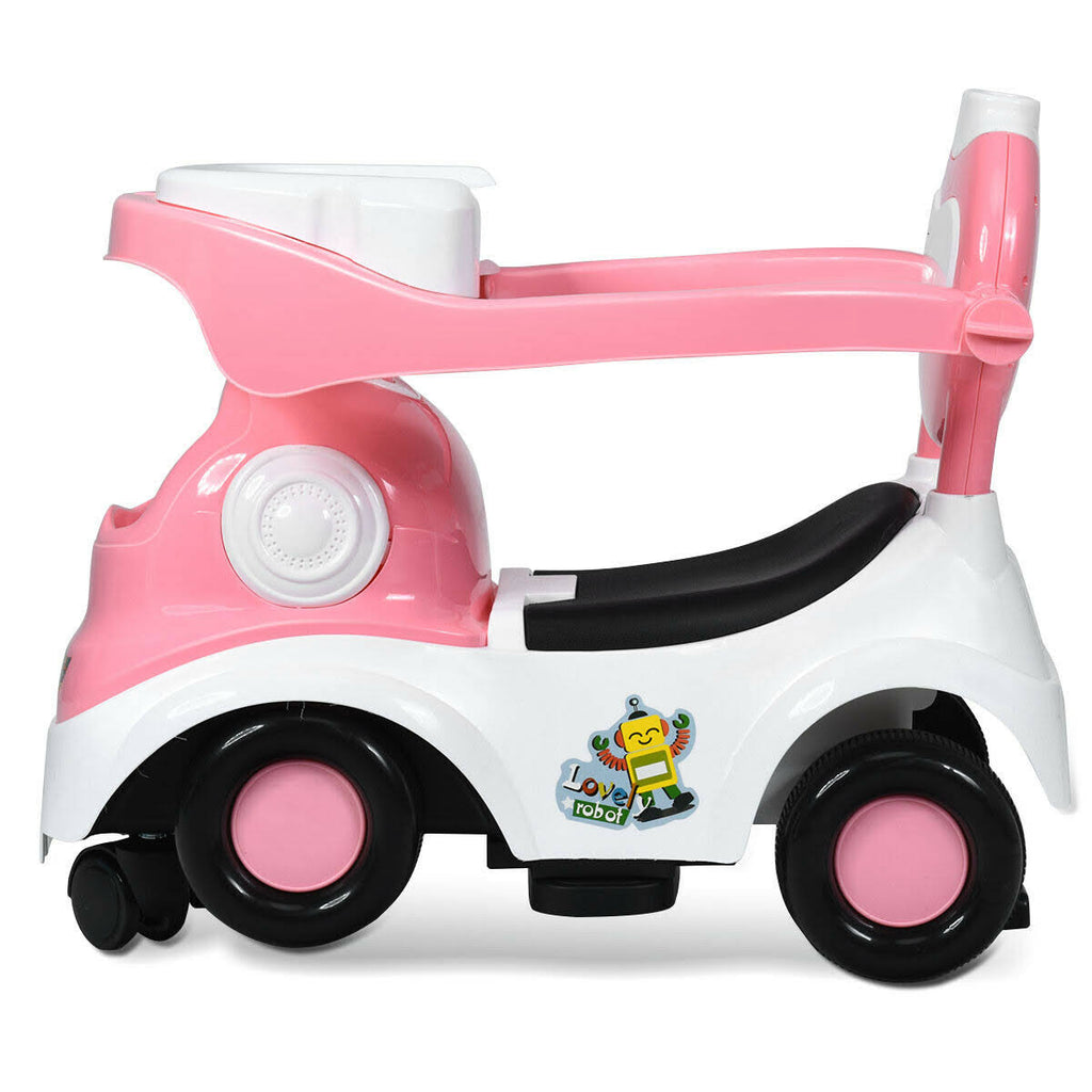 Pink Ride on Push Car with Music Box & Horn I52153