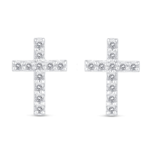 1/4 CTW Real Diamond Stud Earrings in 925 Sterling Silver T7880