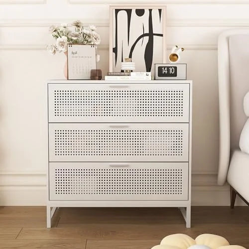 Black Iron Rattan Drawer Dresser U581