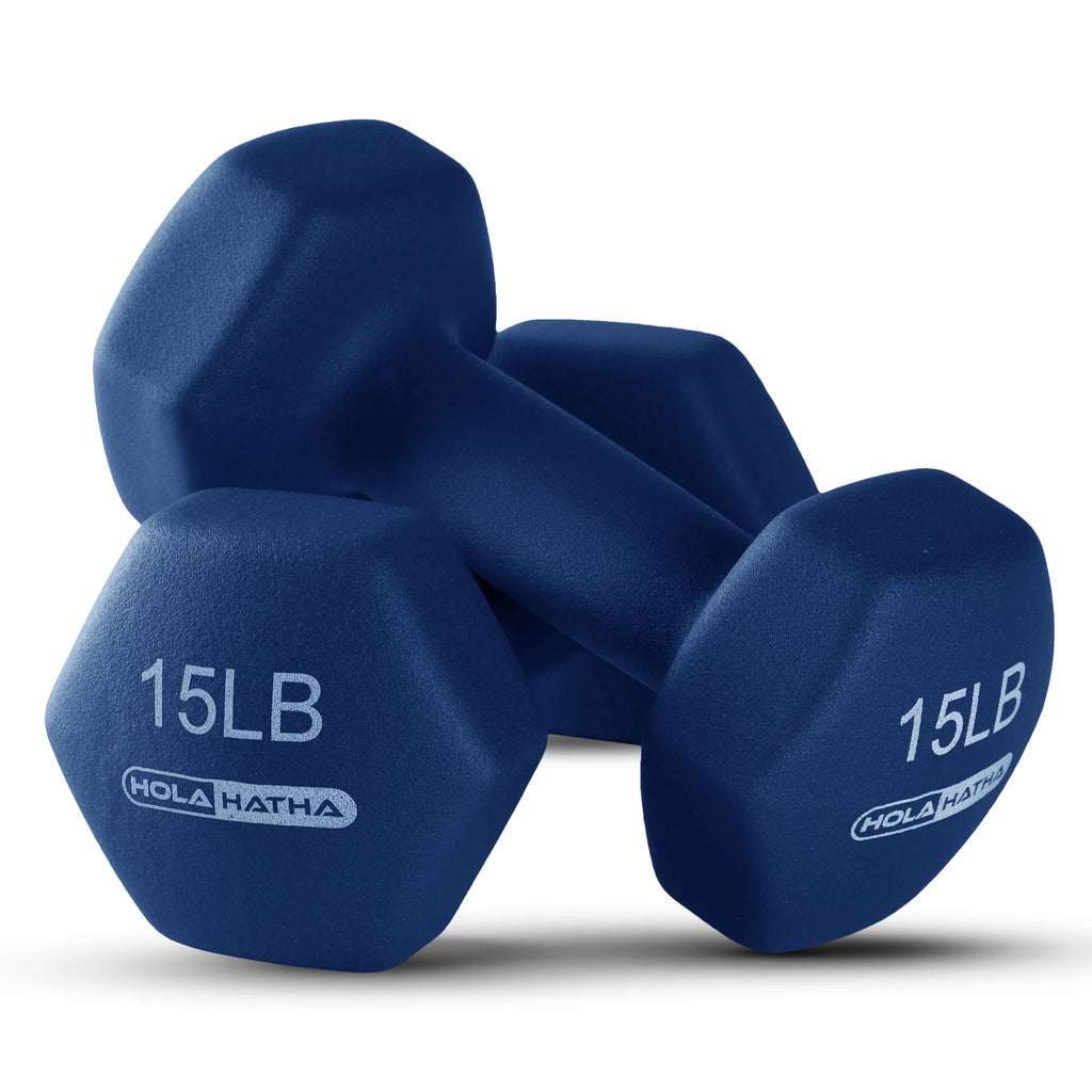 5, 10 & 15 Pound Neoprene Dumbbell Weight Set with Storage Rack M382832
