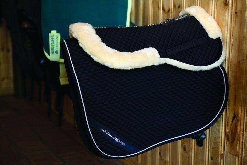 Black Sheepskin Half Pad Horse C322008