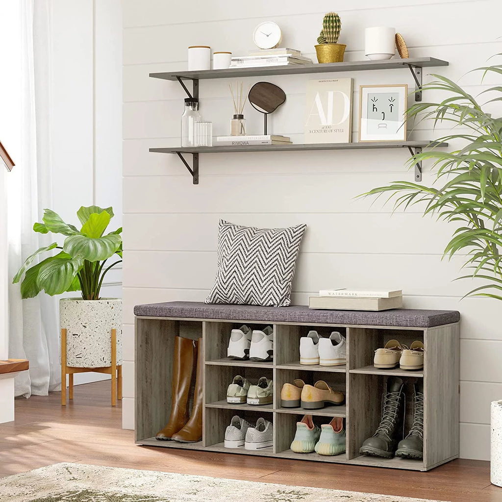 12 Cubbies Shoe Bench with Cushion E42138