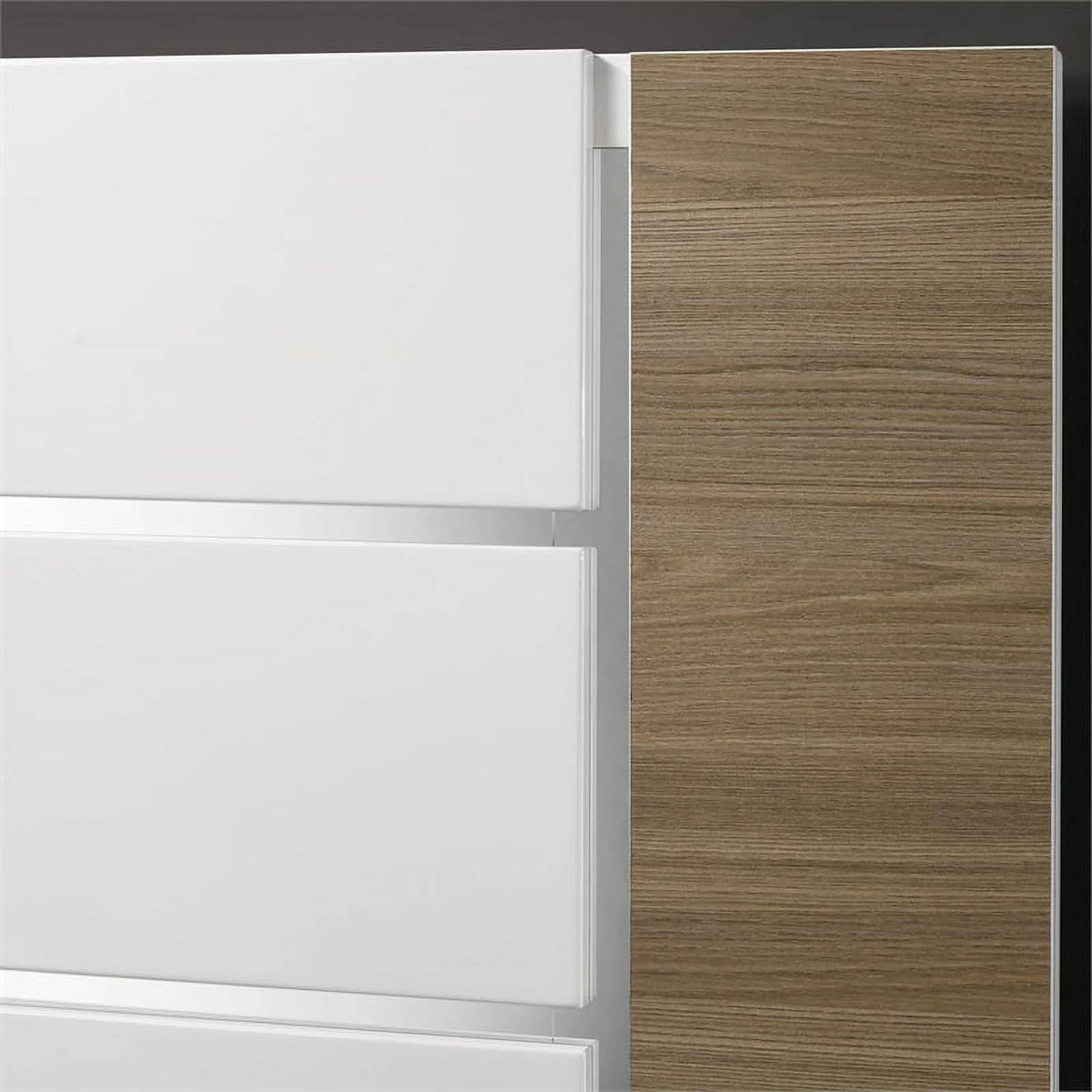 White Wood 3pc Queen Bedroom Set with 2 Nightstands I3654